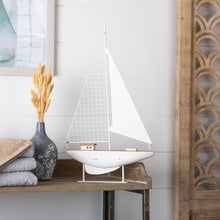 Load image into Gallery viewer, Wood Sailboat Sculpture (Set of 2)