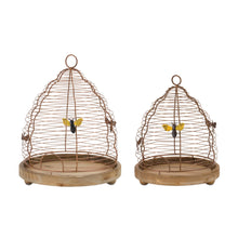 Load image into Gallery viewer, Bee Skep Hive DŽcor (Set of 2)
