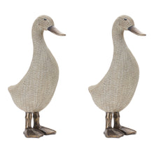 Load image into Gallery viewer, Wicker Duck Figurine (Set of 2)