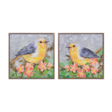 Load image into Gallery viewer, Framed Bird Canvas Block (Set of 4)