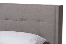 Load image into Gallery viewer, Baxton Studio Lisette Modern and Contemporary Grey Fabric Upholstered King Size Bed