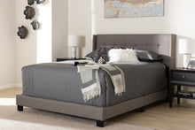 Load image into Gallery viewer, Baxton Studio Lisette Modern and Contemporary Grey Fabric Upholstered Queen Size Bed