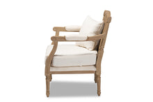 Load image into Gallery viewer, Baxton Studio Clemence French Provincial Ivory Fabric Upholstered Whitewashed Wood Armchair