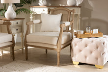 Load image into Gallery viewer, Baxton Studio Clemence French Provincial Ivory Fabric Upholstered Whitewashed Wood Armchair
