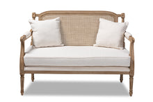 Load image into Gallery viewer, Baxton Studio Clemence French Provincial Ivory Fabric Upholstered Whitewashed Wood Loveseat
