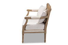 Load image into Gallery viewer, Baxton Studio Clemence French Provincial Ivory Fabric Upholstered Whitewashed Wood Loveseat