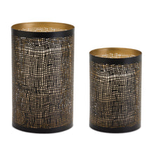 Load image into Gallery viewer, Abstract Punched Metal Candle Holder (Set of 2)
