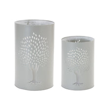 Load image into Gallery viewer, Punched Metal Tree Candle Holder (Set of 2)