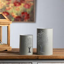 Load image into Gallery viewer, Punched Metal Tree Candle Holder (Set of 2)
