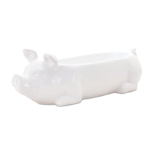 Load image into Gallery viewer, Ceramic Pig Planter 13"L