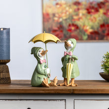 Load image into Gallery viewer, Raincoat Duck Figurine with Umbrella (Set of 2)