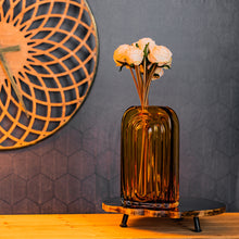 Load image into Gallery viewer, Sage Glass Vase with Wood Accent 11"H