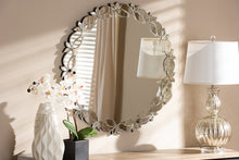 Load image into Gallery viewer, Baxton Studio Luiza Modern and Contemporary Silver Finished Round Petal Leaf Accent Wall Mirror