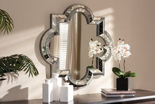 Load image into Gallery viewer, Baxton Studio Catia Art Deco Antique Silver Finished Quatrefoil Accent Wall Mirror