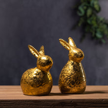 Load image into Gallery viewer, Gold Rabbit DŽcor (Set of 2)