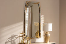 Load image into Gallery viewer, Baxton Studio Alice Modern and Contemporary Queen Anne Style Antique Gold Finished Accent Wall Mirror