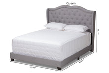 Load image into Gallery viewer, Baxton Studio Aden Modern and Contemporary Grey Fabric Upholstered Queen Size Bed