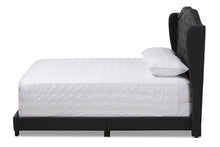 Load image into Gallery viewer, Baxton Studio Aden Modern and Contemporary Charcoal Grey Fabric Upholstered Queen Size Bed