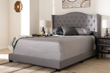 Load image into Gallery viewer, Baxton Studio Alesha Modern and Contemporary Grey Fabric Upholstered King Size Bed