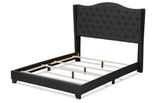 Load image into Gallery viewer, Baxton Studio Alesha Modern and Contemporary Charcoal Grey Fabric Upholstered Queen Size Bed