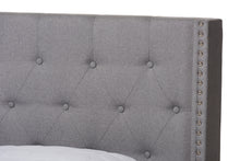 Load image into Gallery viewer, Baxton Studio Brady Modern and Contemporary Light Grey Fabric Upholstered King Size Bed