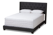 Load image into Gallery viewer, Baxton Studio Brady Modern and Contemporary Charcoal Grey Fabric Upholstered Queen Size Bed