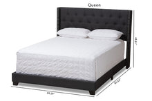 Load image into Gallery viewer, Baxton Studio Brady Modern and Contemporary Charcoal Grey Fabric Upholstered Queen Size Bed