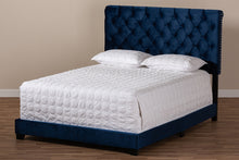 Load image into Gallery viewer, Baxton Studio Candace Luxe and Glamour Navy Velvet Upholstered Full Size Bed