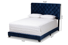 Load image into Gallery viewer, Baxton Studio Candace Luxe and Glamour Navy Velvet Upholstered Queen Size Bed