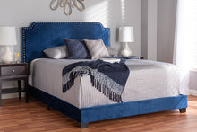 Load image into Gallery viewer, Baxton Studio Darcy Luxe and Glamour Navy Velvet Upholstered Queen Size Bed