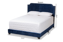 Load image into Gallery viewer, Baxton Studio Darcy Luxe and Glamour Navy Velvet Upholstered Queen Size Bed
