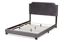 Load image into Gallery viewer, Baxton Studio Darcy Luxe and Glamour Dark Grey Velvet Upholstered Queen Size Bed