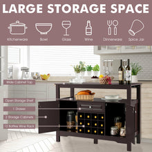 Load image into Gallery viewer, Elegant Classical Multifunctional Wooden Wine Cabinet Table Brown