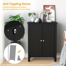 Load image into Gallery viewer, 2-Door Bathroom Floor Storage Cabinet Space Saver Organizer-Black