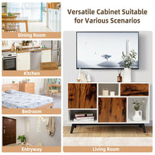 Load image into Gallery viewer, Sideboard Storage Cabinet with Display Shelves Doors and Drawer
