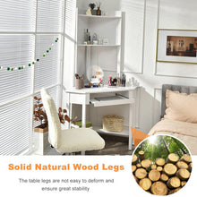 Load image into Gallery viewer, Corner Computer Desk with Hutch and Storage Shelves-White