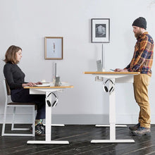 Load image into Gallery viewer, 55 x 28 Inch Electric Adjustable Sit to Stand Desk with USB Port-Natural