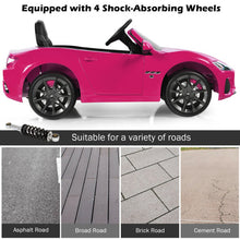 Load image into Gallery viewer, 12V Kids Ride On Car Licensed Maserati GranCabrio with Remote Control-Pink