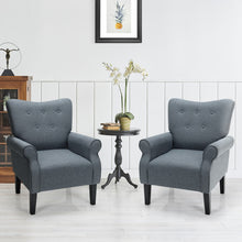 Load image into Gallery viewer, Modern Fabric Armchair with Rubber Wood Legs-Gray