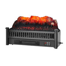 Load image into Gallery viewer, 1400W Electric Fireplace Log Heater with Adjustable Flame Brightness-Black