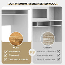 Load image into Gallery viewer, Compact Computer Desk with Slide-out Keyboard Tray and Storage Shelves-White