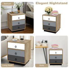 Load image into Gallery viewer, Nightstand with Drawer and Storage Cabinet Wooden Sofa Side Table End Table