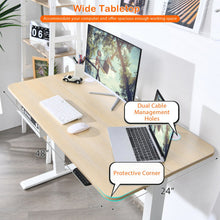 Load image into Gallery viewer, 48 Inches Electric Standing Adjustable Desk with Control Panel and USB Port-Beige