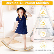 Load image into Gallery viewer, 12 Inch Wooden Wobble Toy Balance Board-Natural