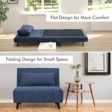 Load image into Gallery viewer, 3 Position Folding Convertible Sofa Bed with Pillow-Blue