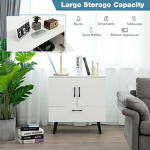 Load image into Gallery viewer, Mid Century Storage Cabinet with 2 Doors and 1 Pull-out Drawer-White