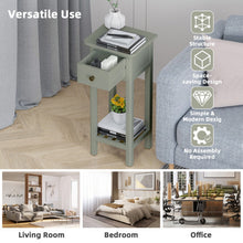 Load image into Gallery viewer, 2 Tier End Bedside Table with Drawer Shelf-Gray