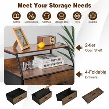 Load image into Gallery viewer, 4-Drawer Dresser with Wooden Top for Bedroom-Rustic Brown