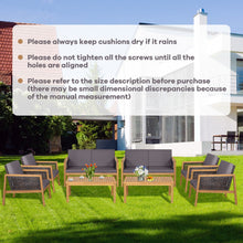 Load image into Gallery viewer, 4 Pieces Patio Rattan Furniture Set with Removable Cushions-Gray