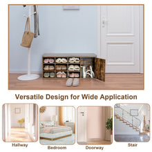 Load image into Gallery viewer, 9-cube Adjustable Storage Shoe Bench with Padded Cushion-Rustic Brown